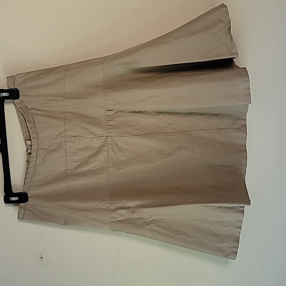 Twill Khaki Skirt Flare Fit Stretch SZ S